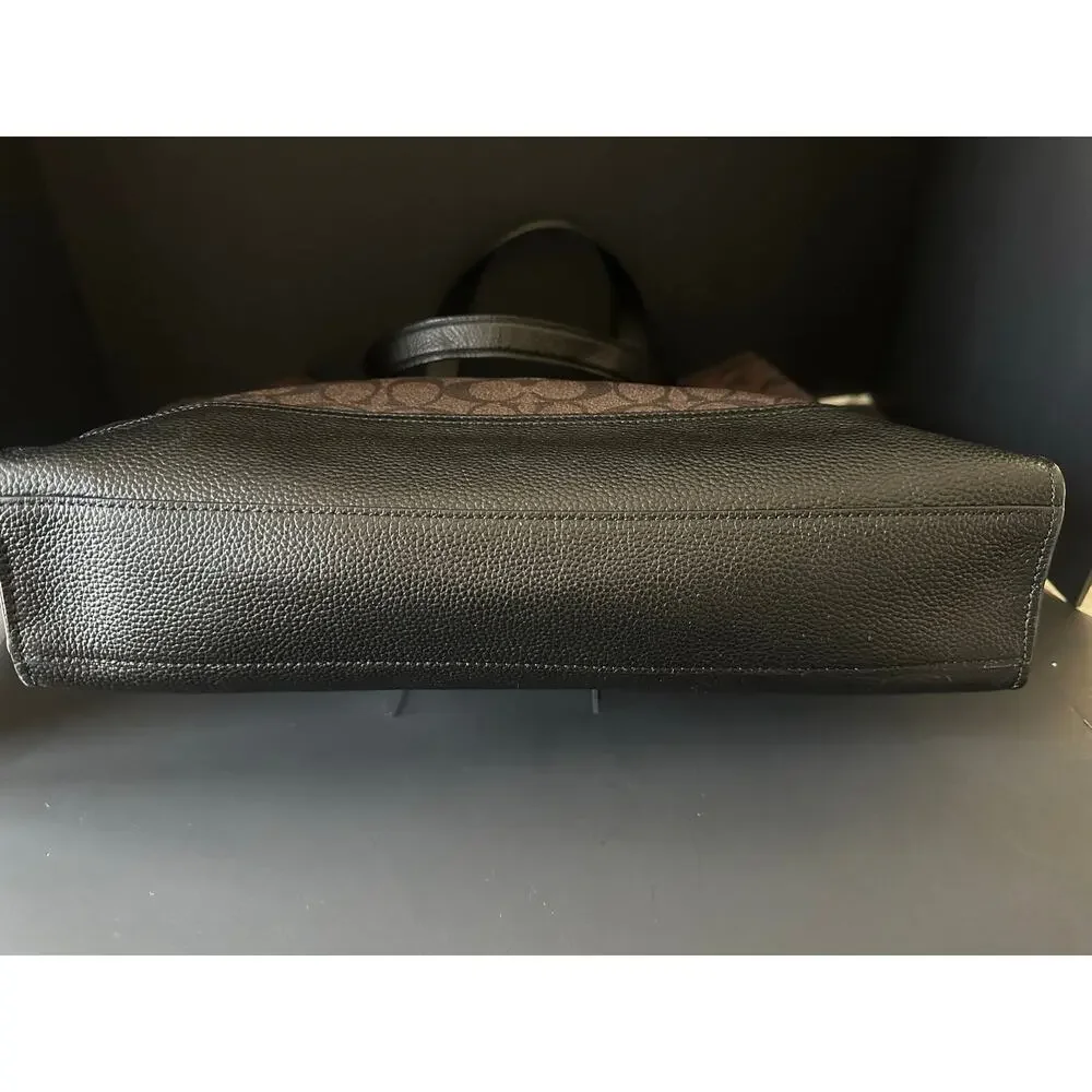 Coach NYC Apple Signature Canvas Tote Crossbody  Leather Detachable Strap